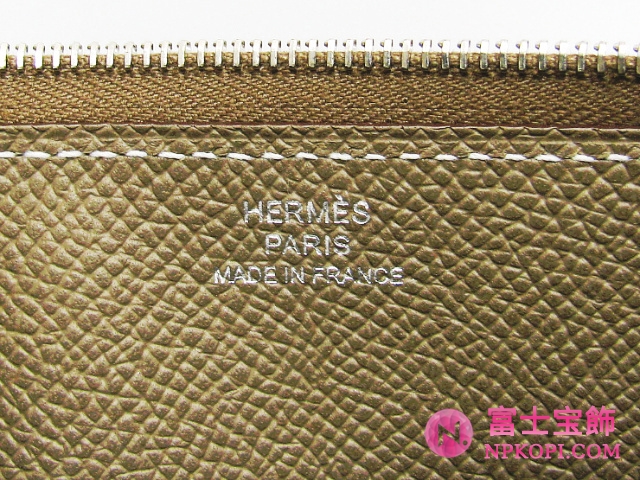 エルメスアザップロング ラウンド長財布エトゥープ（金具：シルバー）HERMES328034